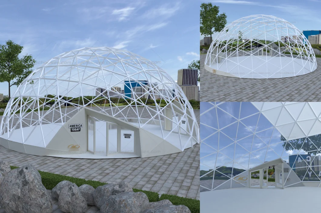 Good Price Profile Modular Buildings Shopping Mall Hall Roof Special Shaped Steel Frame Structures Event Dome